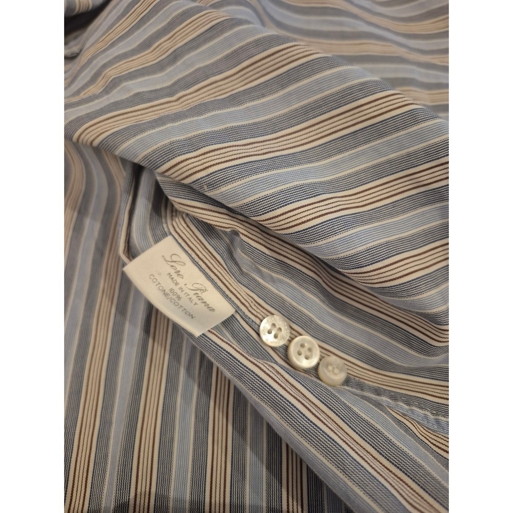 Loro Piana Men Short Sleeves Shirt - 100% Cotton - Size: Medium - Picture 10 of 14